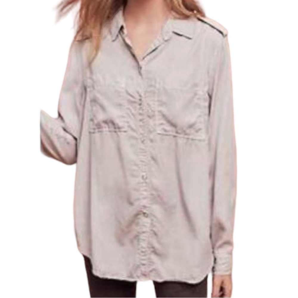 HOLDING HORSES Dimanche Button Down Shirt with Pearl Snap Buttons Size XS